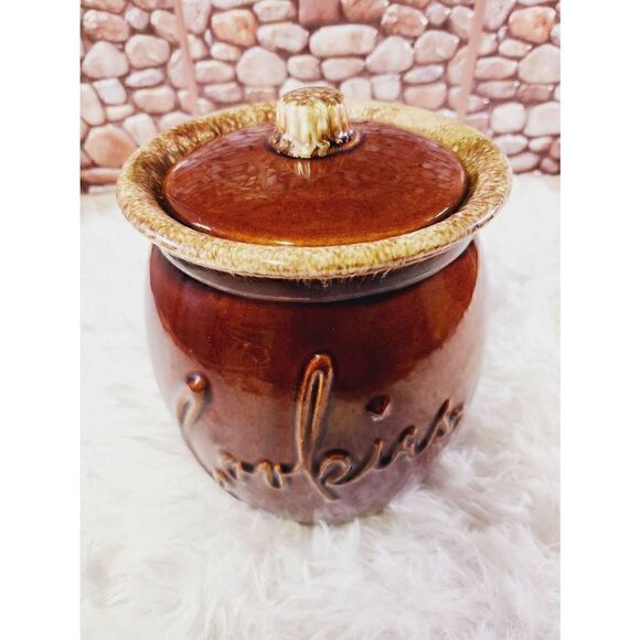 Hull Pottery Brown Drip Cookie Jar With Lid - Picture 2 of 11
